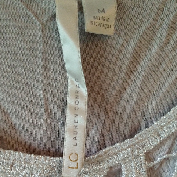 LC Lauren Conrad Silver Embellished Sleeveless Tank Top - Picture 2 of 7